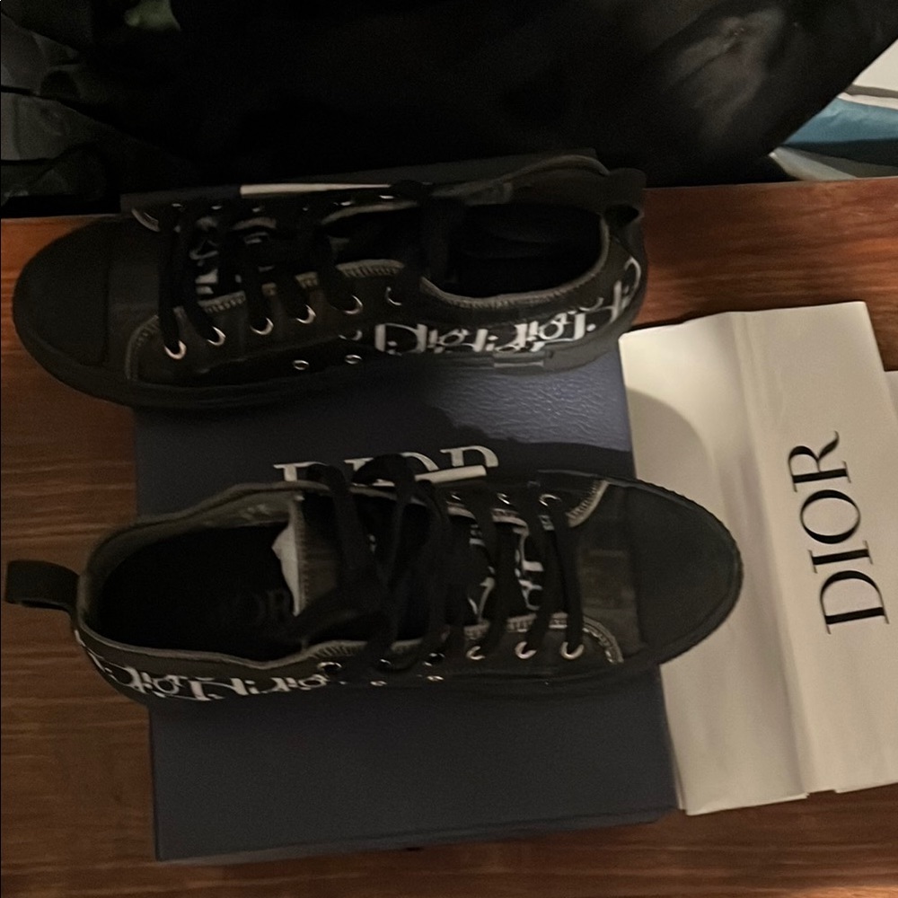 Dior Monochrome Canvas Sneakers - Picture 2 of 3